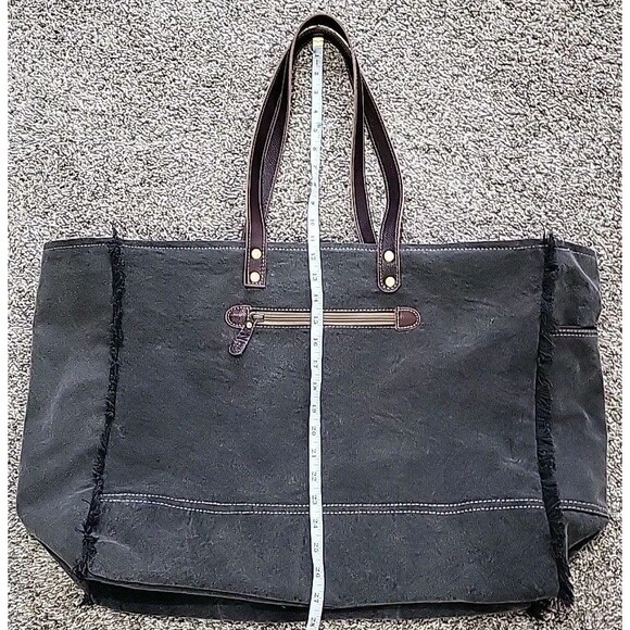 Myra XLarge Travel Canvas Leather Weekender Bag EUC - Picture 13 of 16